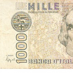 M1 - Bancnota foarte veche - Italia - 1000 lire - 1982