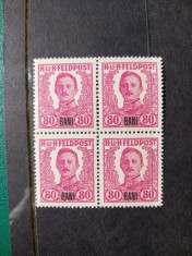 Romania, ocupatia austriaca,MNH/**-bloc de 4 ,80 bani foto