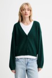 American Vintage cardigan de l&acirc;nă culoarea verde, light, RAX19C