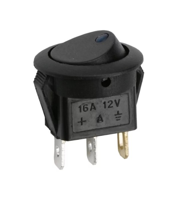 Interupator basculant 1 circuit 3 pini OFF-ON LED albastru 12V 16A