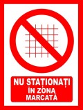 Placuta nu stationati in zona marcata