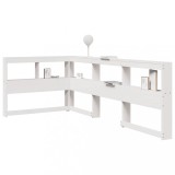 VidaXL Bibliotecă tăblie &icirc;n formă de L, alb, 80 cm, lemn masiv de pin 859278