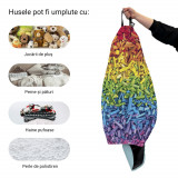 Husa fotoliu Puf Bean Bag tip Para XL fara umplutura Lego Curcubeu, Updeco