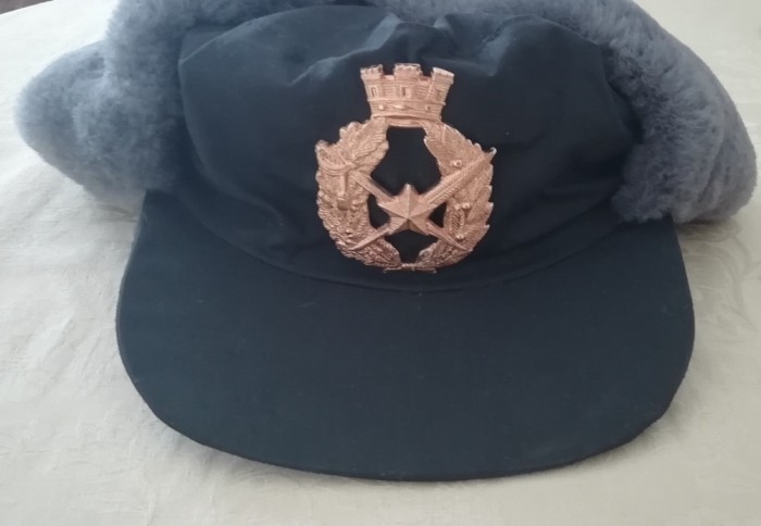 M1 6 - Caciula militara cu emblema metalica si cozoroc - straina