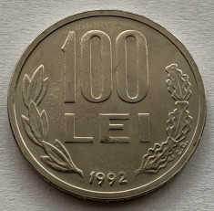 100 Lei 1992 Romania, UNC, Luciu batere foto