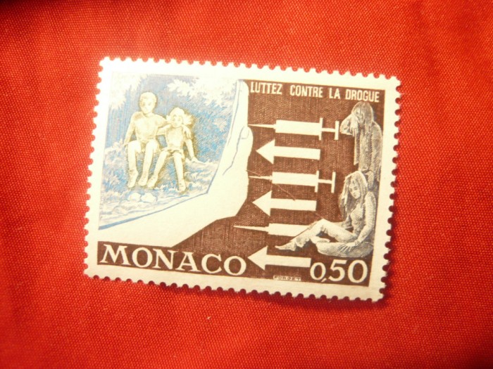 Timbru Monaco 1973 - Lupta contra drogurilor , val. 0,5
