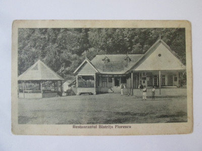 Rară! Costești(V&amp;acirc;lcea):Restaurantul Bistrița Florescu,carte poșt.circulată 1929 foto