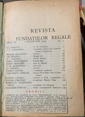 Revista Fundatiilor Regale - anul VI, NR. 10, 11, 12 colegate foto