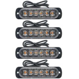 Set 4x Stroboscop 6 LED, lumina portocalie