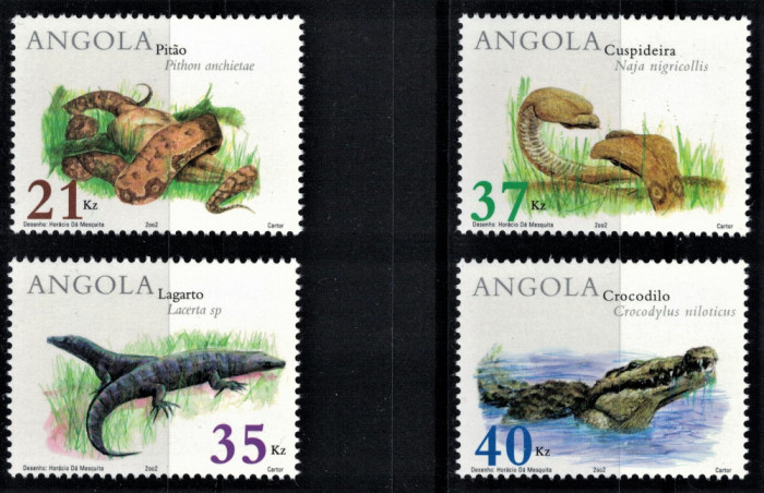 ANGOLA 2002 - Fauna, Reptile / serie completa MNH (Michel 10 &euro;)