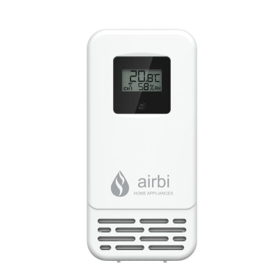 Senzor pentru temperatura si umiditate, afisaj LCD, alb, AirBi BI1010 Children SafetyCare foto