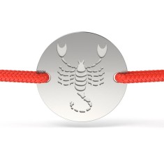 Bratara din argint cu snur rosu model Scorpion