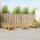 vidaXL Set de canapele de exterior 10 pcs Alb Lemn Solid de Acacia 3387053