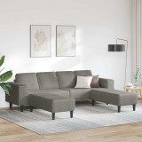 VidaXL Sofa din material textil Gri deschis Țesătură de catifea 3335131