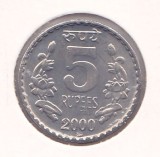 Moneda India 5 Rupii 2000 (R) - KM#154.1 UNC ( in holder ), Asia