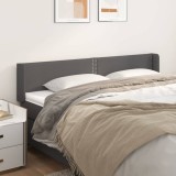 VidaXL Tăblie de pat cu aripioare gri 203x16x78/88 cm piele ecologică