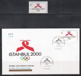 Turcia 1993 - Candidatura Istanbulului pentru găzduirea Jocurilor Olimpice de vară &icirc;n anul 2000, Serie MNH + FDC