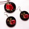 set bijuterii lemn cu maci 42301