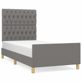 Cumpara ieftin Cadru de pat fara saltea, gri inchis, 90x200 cm, textil
