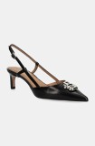 BOSS stilettos de piele Janet culoarea negru, 50529823