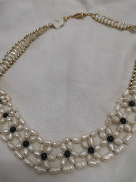 UNICAT-Colier VINTAGE OLD-PERLE de cultura-lantisor perla cadou