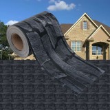 vidaXL Panou Intimitate Gradina Gri 35x0.19m PVC Aspect Piatra Paravan Protectie UV + 20 Cleme