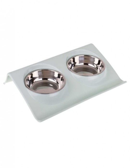 Set doua castroane metalice cu suport pentru animale de companie