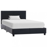 VidaXL Cadru de pat, negru, 90x200 cm, piele ecologică