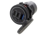 Alimentator USB ESOL 45041, 2x USB A și USB C, negru