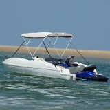 VidaXL Parasolar Bimini 3 arcuri pereți din plasă 183x(185-198)x137 cm