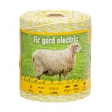 Fir gard electric 500m, rezistenta 90kg, 0.45 Ohm/m, 3mm, plastic, cupru, inox, Alb Galben