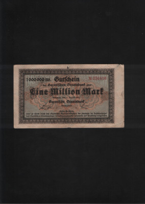 Germania 1000000 marci mark 1923 Munchen Staatsbank seria230408 foto