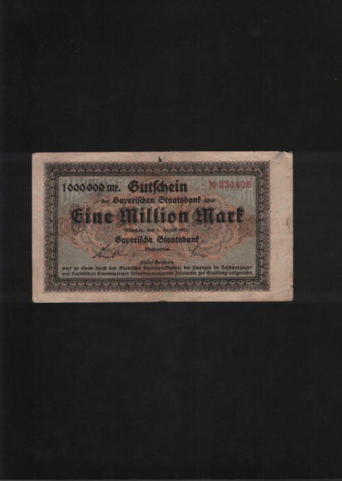 Germania 1000000 marci mark 1923 Munchen Staatsbank seria230408