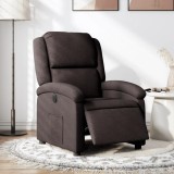 VidaXL Fotoliu rabatabil electric, maro &icirc;nchis, material textil