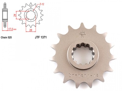 Pinion transmisie fata 525/15T, JTF1371 foto