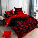 Cumpara ieftin Lenjerie de pat pentru o persoana cu husa elastic pat si fata perna patrata, Vis, bumbac mercerizat, multicolor