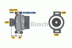 Generator / Alternator MERCEDES C-CLASS (W203) (2000 - 2007) BOSCH 0 986 043 910 foto