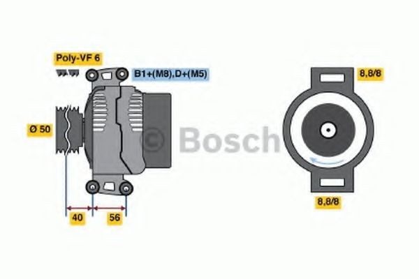 Generator / Alternator MERCEDES C-CLASS T-Model (S203) (2001 - 2007) BOSCH 0 986 043 910