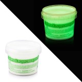 Vopsea glow in the dark fosforescenta, luminescenta, transparenta care lumineaza verde - 100 g