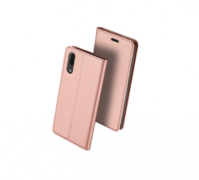 Husa Telefon Flip Book Huawei P20 Rose Gold foto