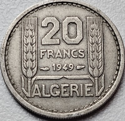 20 Francs 1949 Algeria, Protectorat francez, km#91 foto
