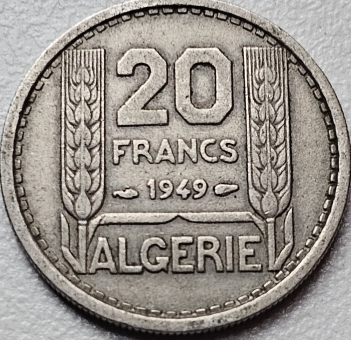 20 Francs 1949 Algeria, Protectorat francez, km#91
