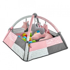 Centru de joaca cu bile BabyJem Toy Ball Play Mat Roz foto