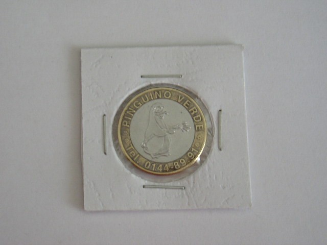 M3C1 47 - Jeton de colectie - tematica reclama - PINGUINO/VERDE - bimetal