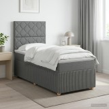 Cumpara ieftin Pat boxspring cu saltea Gri inchis 80 x 200 cm Tesatura
