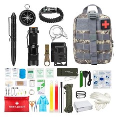 Kit multifunctional de supravietuire eMazing, incluzand 42 de instrumente profesionale si echipament de prim-ajutor ideal pentru activitati in aer lib