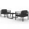 Set mobilier de gradina cu perne, 3 piese, antracit, aluminiu