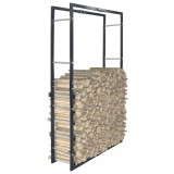 Cumpara ieftin Rastel pentru lemne de foc, negru, 80x25x150 cm, oțel