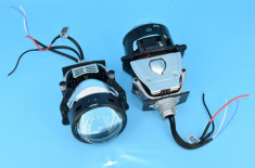 Set lupe LED far 12V cu 2 faze 43/55W 5500K H8Bi-LED foto