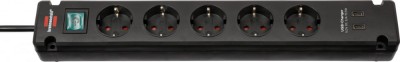 Prelungitor Brennenstuhl Bremounta 5 prize, 2 x USB-C, 3m, Buton On Off, prindere in suruburi foto